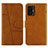 Leather Case Stands Flip Cover Holder Y01X for Xiaomi Mi 11T Pro 5G Light Brown