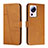 Leather Case Stands Flip Cover Holder Y01X for Xiaomi Mi 12 Lite NE 5G Light Brown
