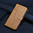 Leather Case Stands Flip Cover Holder Y01X for Xiaomi Poco C55 Light Brown