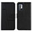 Leather Case Stands Flip Cover Holder Y01X for Xiaomi POCO M3 Pro 5G Black