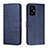 Leather Case Stands Flip Cover Holder Y01X for Xiaomi Poco M4 5G Blue