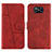 Leather Case Stands Flip Cover Holder Y01X for Xiaomi Poco X3 NFC Red