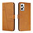 Leather Case Stands Flip Cover Holder Y01X for Xiaomi Poco X4 GT 5G Light Brown