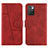 Leather Case Stands Flip Cover Holder Y01X for Xiaomi Redmi 10 (2022) Red