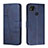 Leather Case Stands Flip Cover Holder Y01X for Xiaomi Redmi 9 Activ Blue