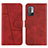 Leather Case Stands Flip Cover Holder Y01X for Xiaomi Redmi Note 10 5G Red