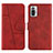 Leather Case Stands Flip Cover Holder Y01X for Xiaomi Redmi Note 10 Pro 4G Red