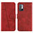 Leather Case Stands Flip Cover Holder Y01X for Xiaomi Redmi Note 10T 5G Red