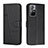 Leather Case Stands Flip Cover Holder Y01X for Xiaomi Redmi Note 11 5G Black