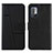 Leather Case Stands Flip Cover Holder Y01X for Xiaomi Redmi Note 11 SE 5G Black