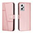 Leather Case Stands Flip Cover Holder Y01X for Xiaomi Redmi Note 11T Pro 5G Rose Gold