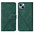 Leather Case Stands Flip Cover Holder Y02B for Apple iPhone 14 Green