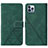 Leather Case Stands Flip Cover Holder Y02B for Apple iPhone 16 Pro Green