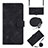 Leather Case Stands Flip Cover Holder Y02B for Google Pixel 7 Pro 5G Black