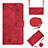 Leather Case Stands Flip Cover Holder Y02B for Huawei Enjoy 50 Red