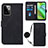 Leather Case Stands Flip Cover Holder Y02B for Motorola Moto G Power 5G (2023) Black