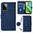 Leather Case Stands Flip Cover Holder Y02B for Motorola Moto G Power 5G (2023) Blue