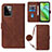 Leather Case Stands Flip Cover Holder Y02B for Motorola Moto G Power 5G (2023) Brown