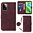 Leather Case Stands Flip Cover Holder Y02B for Motorola Moto G Power 5G (2023) Red Wine