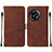 Leather Case Stands Flip Cover Holder Y02B for OnePlus 11R 5G Brown