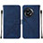 Leather Case Stands Flip Cover Holder Y02B for OnePlus Ace 2 5G Blue