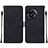 Leather Case Stands Flip Cover Holder Y02B for OnePlus Ace 2 Pro 5G Black