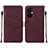 Leather Case Stands Flip Cover Holder Y02B for Oppo K11x 5G Red