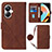 Leather Case Stands Flip Cover Holder Y02B for Realme 10 Pro+ Plus 5G Brown