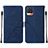 Leather Case Stands Flip Cover Holder Y02B for Realme 8 Pro Blue