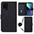 Leather Case Stands Flip Cover Holder Y02B for Realme 9 5G India Black