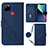 Leather Case Stands Flip Cover Holder Y02B for Realme C25 Blue