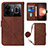 Leather Case Stands Flip Cover Holder Y02B for Realme GT3 5G Brown