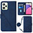 Leather Case Stands Flip Cover Holder Y02B for Realme Narzo 50A Prime Blue