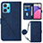 Leather Case Stands Flip Cover Holder Y02B for Realme Q5 5G Blue