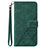 Leather Case Stands Flip Cover Holder Y02B for Samsung Galaxy M33 5G Green