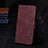 Leather Case Stands Flip Cover Holder Y02B for Samsung Galaxy S20 5G Red Wine