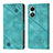 Leather Case Stands Flip Cover Holder Y02B for Vivo Y02S Green