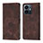 Leather Case Stands Flip Cover Holder Y02B for Vivo Y77 5G Brown