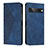 Leather Case Stands Flip Cover Holder Y02X for Google Pixel 7 Pro 5G Blue