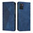 Leather Case Stands Flip Cover Holder Y02X for Motorola Moto E22 Blue