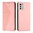 Leather Case Stands Flip Cover Holder Y02X for Motorola Moto E32 Rose Gold