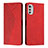 Leather Case Stands Flip Cover Holder Y02X for Motorola Moto E32s Red