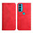 Leather Case Stands Flip Cover Holder Y02X for Motorola Moto Edge Lite 5G Red