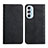 Leather Case Stands Flip Cover Holder Y02X for Motorola Moto Edge Plus (2022) 5G Black