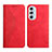 Leather Case Stands Flip Cover Holder Y02X for Motorola Moto Edge Plus (2022) 5G Red