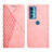 Leather Case Stands Flip Cover Holder Y02X for Motorola Moto Edge S Pro 5G Rose Gold