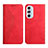 Leather Case Stands Flip Cover Holder Y02X for Motorola Moto Edge X30 5G Red