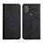 Leather Case Stands Flip Cover Holder Y02X for Motorola Moto G Play (2023) Black