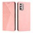 Leather Case Stands Flip Cover Holder Y02X for Motorola Moto G Stylus (2022) 4G Rose Gold