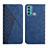 Leather Case Stands Flip Cover Holder Y02X for Motorola Moto G40 Fusion Blue